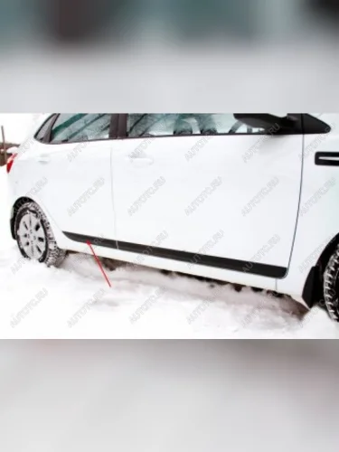 Молдинг двери задний левый (вариант 2) Русская Артель (шагрень) KIA Rio  3 QB (2015-2017) рестайлинг седан