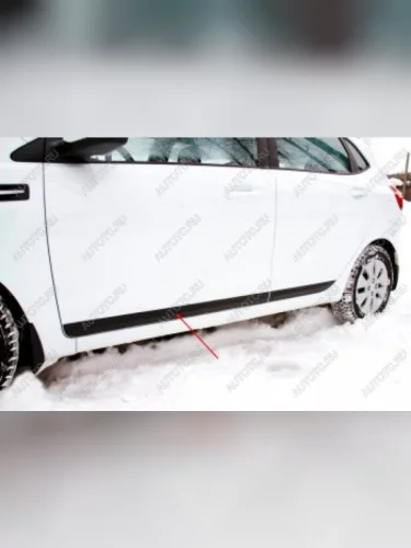 Молдинг на двери задний правый (вариант 2) Русская Артель (шагрень) KIA Rio  3 QB (2011-2015) дорестайлинг седан