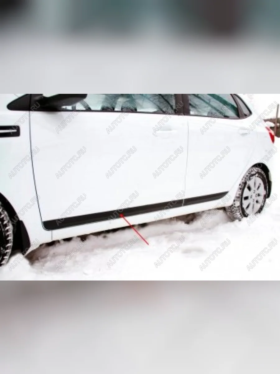 Молдинг на двери задний правый (вариант 2) Русская Артель KIA Rio 3 QB дорестайлинг седан (2011-2015) (шагрень)  в Самаре Самарской области