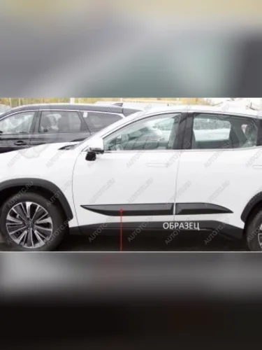 Молдинг на двери передний левый (вариант 2) Русская Артель (шагрень) KIA Rio  4 FB (2020-2022) рестайлинг седан