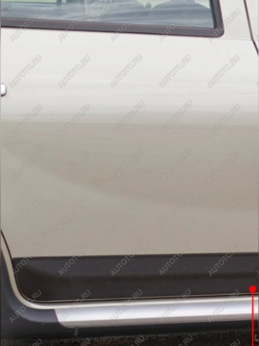 Молдинг двери задний правый широкий Русская Артель Renault Sandero Stepway 1 (2010-2014) (шагрень)  в Самаре Самарской области