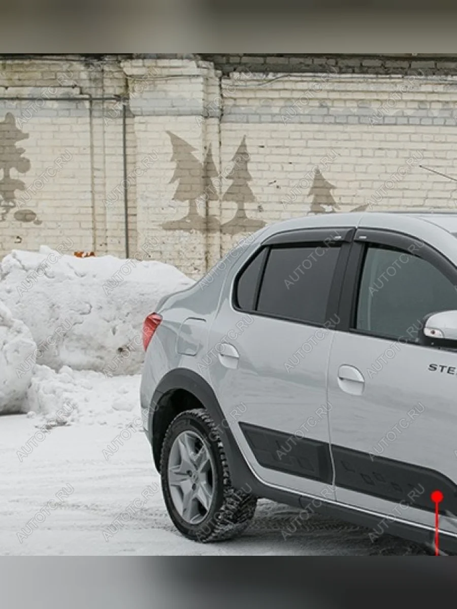 Молдинг двери передний левый широкий Русская Артель Renault Logan 2 дорестайлинг (2014-2018) (глянец под покраску)  в Самаре Самарской области