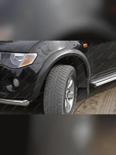 Расширители колесных арок (вынос 40 мм)(Single Cab, Club Cab) Русская Артель (глянец под покраску) Mitsubishi L200  4 (2006-2014)  дорестайлинг