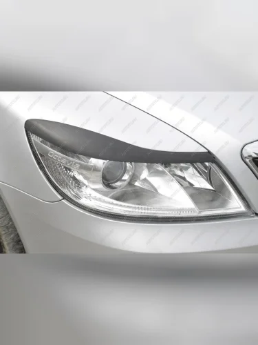 Накладки на передние фары (реснички) Русская Артель (глянец под покраску) Skoda Octavia  A5 (2008-2013) рестайлинг универсал