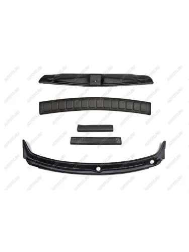 Защитный комплект №1 (жабо цельное, накладка на задний бампер, накладка на порожек багажника, накладки на пороги) Русская Артель (шагрень) Renault Logan  1 (2010-2016) рестайлинг