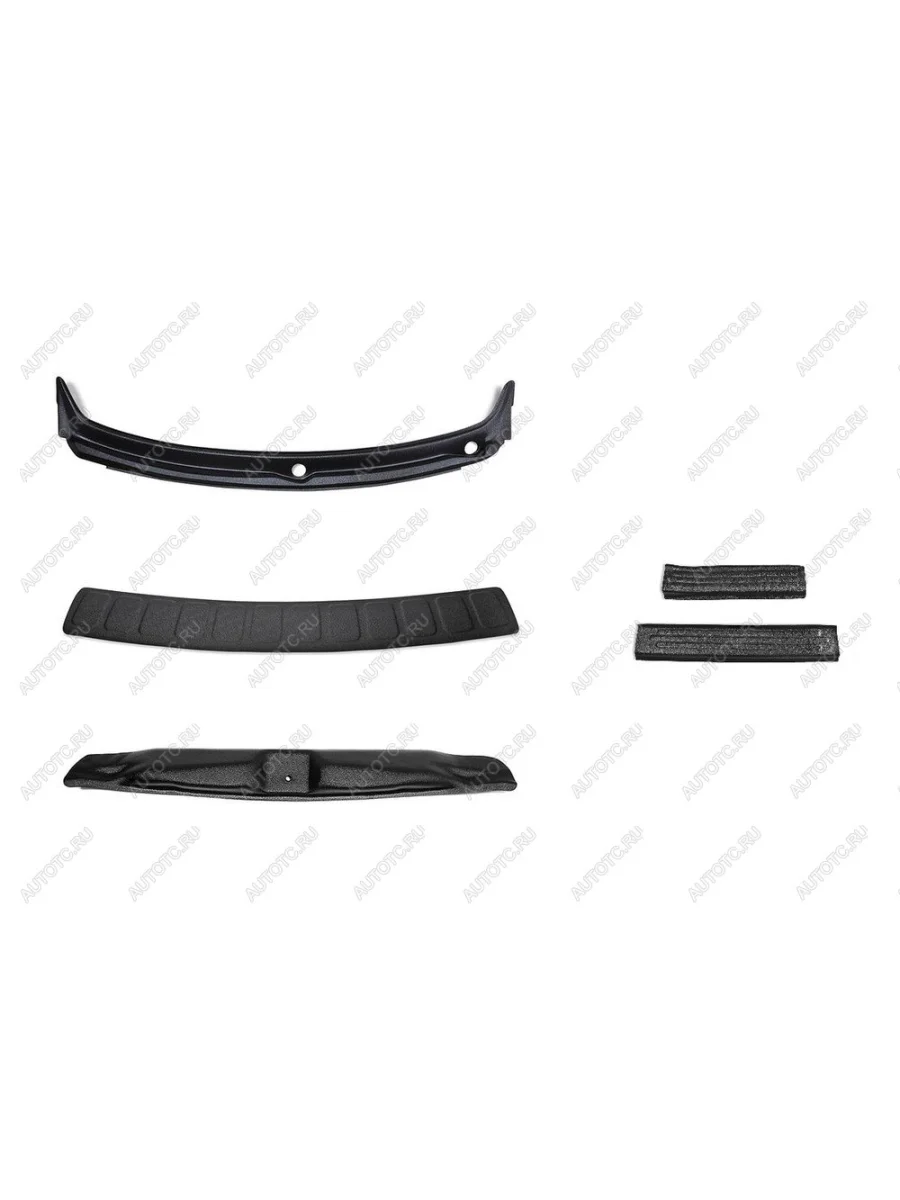 Защитный комплект №1 (жабо цельное, накладка на задний бампер, накладка на порожек багажника, накладки на пороги) Русская Артель Renault Logan 1 дорестайлинг (2004-2010) (шагрень)  в Воронеже Воронежской области
