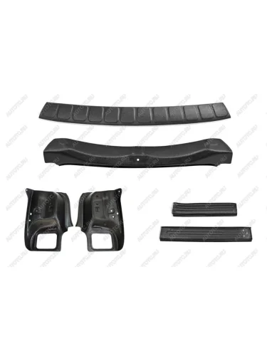 Защитный комплект №1 (накладка на задний бампер, накладка на порожек багажника, накладки на пороги, внутренняя обшивка задних фонарей) Русская Артель (шагрень) Renault Logan 2 дорестайлинг (2014-2018)