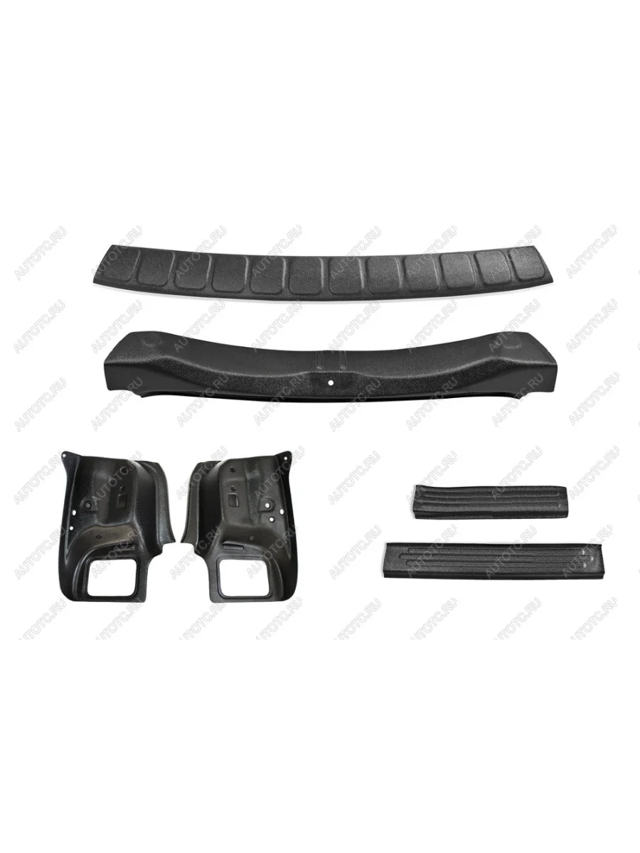 Защитный комплект №1 (накладка на задний бампер, накладка на порожек багажника, накладки на пороги, внутренняя обшивка задних фонарей) Русская Артель Renault Logan 2 дорестайлинг (2014-2018) (шагрень)  в Керчи Республика Крым