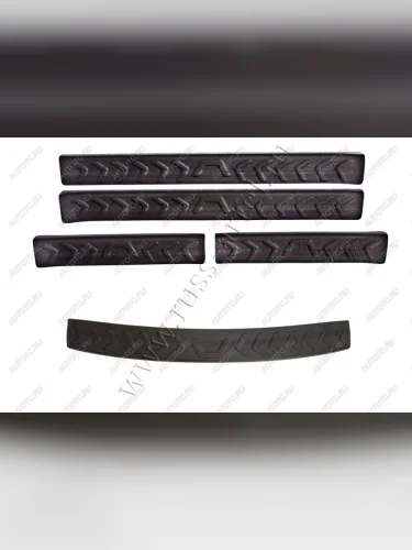 Защитный комплект №1 (накладка на задний бампер, накладки на пороги) Русская Артель (шагрень) Nissan X-trail  3 T32 (2017-2022) рестайлинг