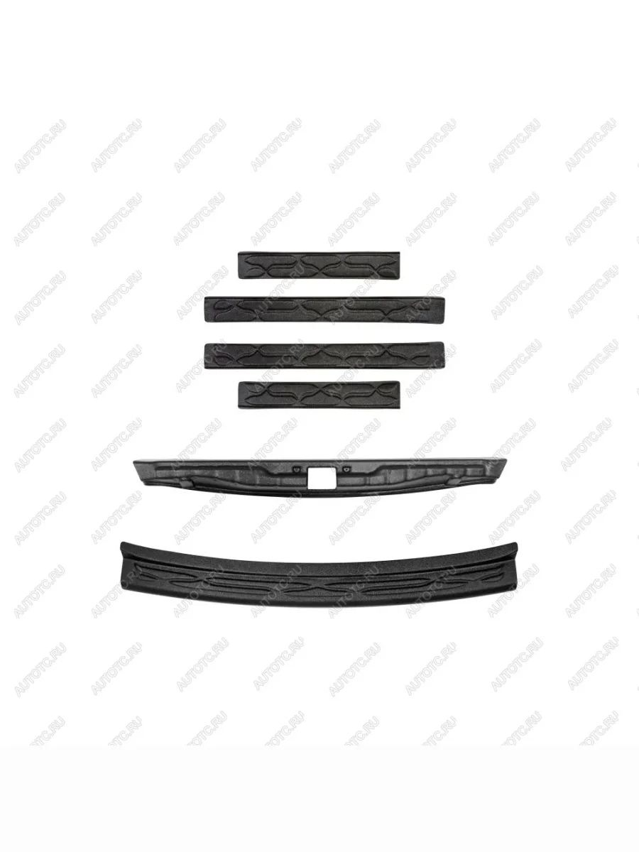 Защитный комплект №3 (накладка на задний бампер, накладка на порожек багажника, накладки на пороги) Русская Артель Лада ВАЗ XRAY (2016-2022) (шагрень)  в Воронеже Воронежской области