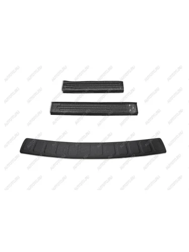 Защитный комплект №3 (накладка на задний бампер, накладки на пороги) Русская Артель (шагрень) Renault Logan 1 дорестайлинг (2004-2010)