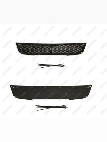 Защитная сетка и заглушка решетки переднего бампера Русская Артель (шагрень) Haval H5 (2020-2023) рестайлинг