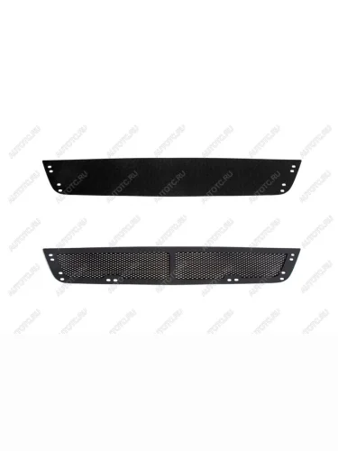 Защитная сетка и зимняя заглушка решетки переднего бампера (Highline) Русская Артель (шагрень) Volkswagen Polo  Mk5 6R,6C,61 (2009-2015) седан дорестайлинг, хэтчбек 5 дв. дорестайлинг