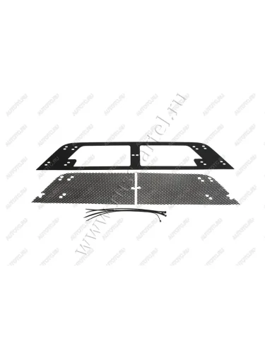 Защитная сетка переднего бампера Русская Артель (шагрень) Renault Sandero 2 рестайлинг (2018-2025)