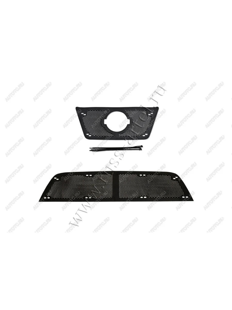 Защитная сетка решетки радиатора и переднего бампера Русская Артель Nissan Terrano D10 рестайлинг (2016-2022) (шагрень)  в Воронеже Воронежской области