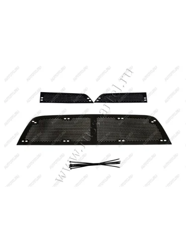 Защитная сетка решетки радиатора и переднего бампера Русская Артель (шагрень) Renault Duster  HS (2015-2021) рестайлинг