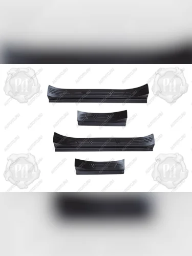 Накладки на внутренние пороги дверей Русская Артель (шагрень) Chevrolet Aveo  T300 (2011-2015) седан