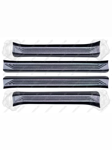 Накладки на внутренние пороги дверей Русская Артель (шагрень) KIA Mohave HM рестайлинг (2017-2020)