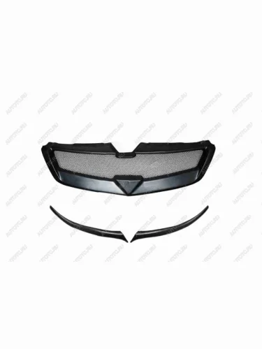 Тюнинг комплект (решетка радиатора с сеткой металлик, накладки на передние фары) Русская Артель (глянец под покраску) KIA Cerato  2 TD (2008-2013) седан