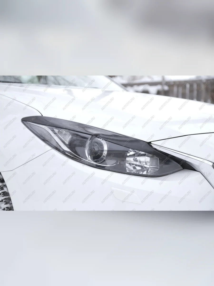 Тюнинг комплект (накладки на передние фары и задние фонари) Русская Артель Mazda 3/Axela BM дорестайлинг седан (2013-2016) (глянец под покраску)  в Самаре Самарской области