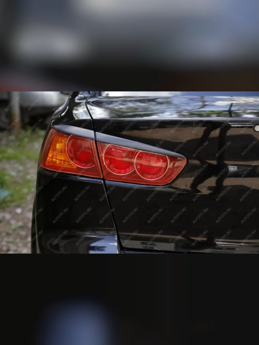 Тюнинг комплект (накладки на передние фары и задние фонари) Русская Артель Mitsubishi Lancer 10 CY хэтчбэк дорестайлинг (2007-2010) (глянец под покраску)  в Керчи Республика Крым