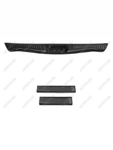 Защитный комплект (накладка на порожек багажника, накладки на пороги) Русская Артель (шагрень) Renault Sandero Stepway  2 (2018-2022) рестайлинг