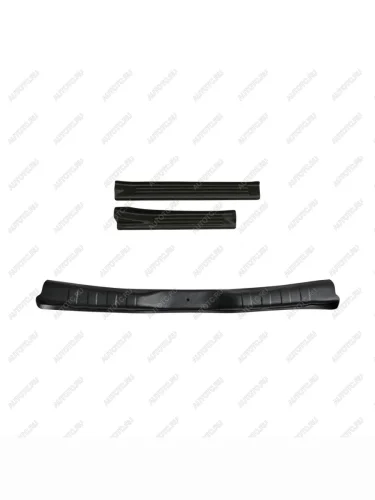 Защитный комплект (накладка на порожек багажника, накладки на пороги) Русская Артель (шагрень) Renault Sandero  1 (2009-2014)