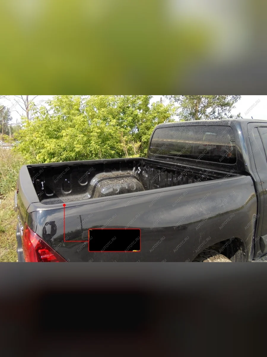 Комплект накладок на боковые борта и задний откидной борт Русская Артель Toyota Hilux AN120 дорестайлинг (2016-2020) (без скотча)  в Перми Пермском крае