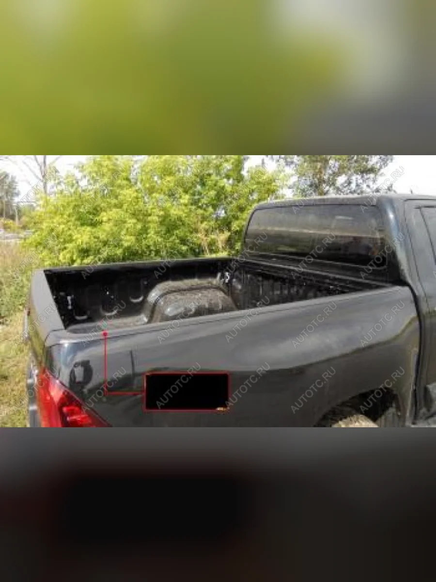Накладка на задний откидной борт Русская Артель Toyota Hilux AN120 дорестайлинг (2016-2020) (без скотча)  в Перми Пермском крае