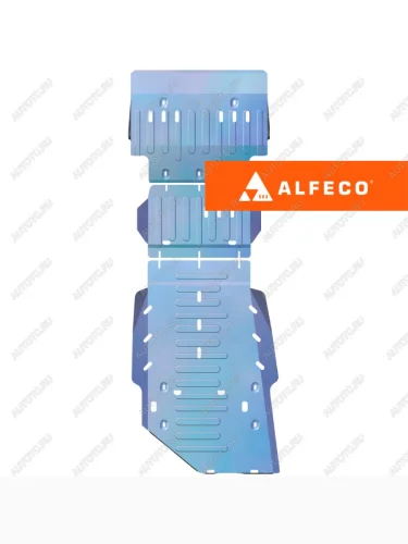 Защита радиатора, редуктора переднего моста, АКПП и РК (3 части) ALFECO (алюминий 3 мм) Toyota Land Cruiser Prado  J250 (2023-2025)