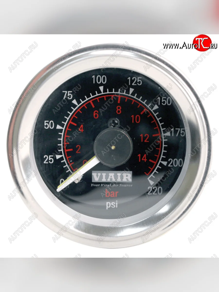 Манометр VIAIR 2 220 PSI, 2 контура, с подсветкой, черный Viair 90080  с доставкой в г. Керчь
