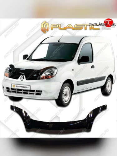 Дефлектор капота (exclusive) CA Plastic (Classic черный) Renault Kangoo KC рестайлинг (2003-2007)