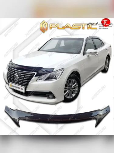 Дефлектор капота (exclusive) CA Plastic (Classic черный) Toyota Crown Royal Saloon  S210 (2012-2015) дорестайлинг