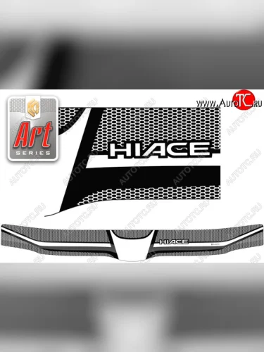 Дефлектор капота (exclusive) (широкая кабина, левый руль) CA-Plastic (Серия Art графит) Toyota Hiace H200 минивэн (Япония) дорестайлинг  (2004-2007)