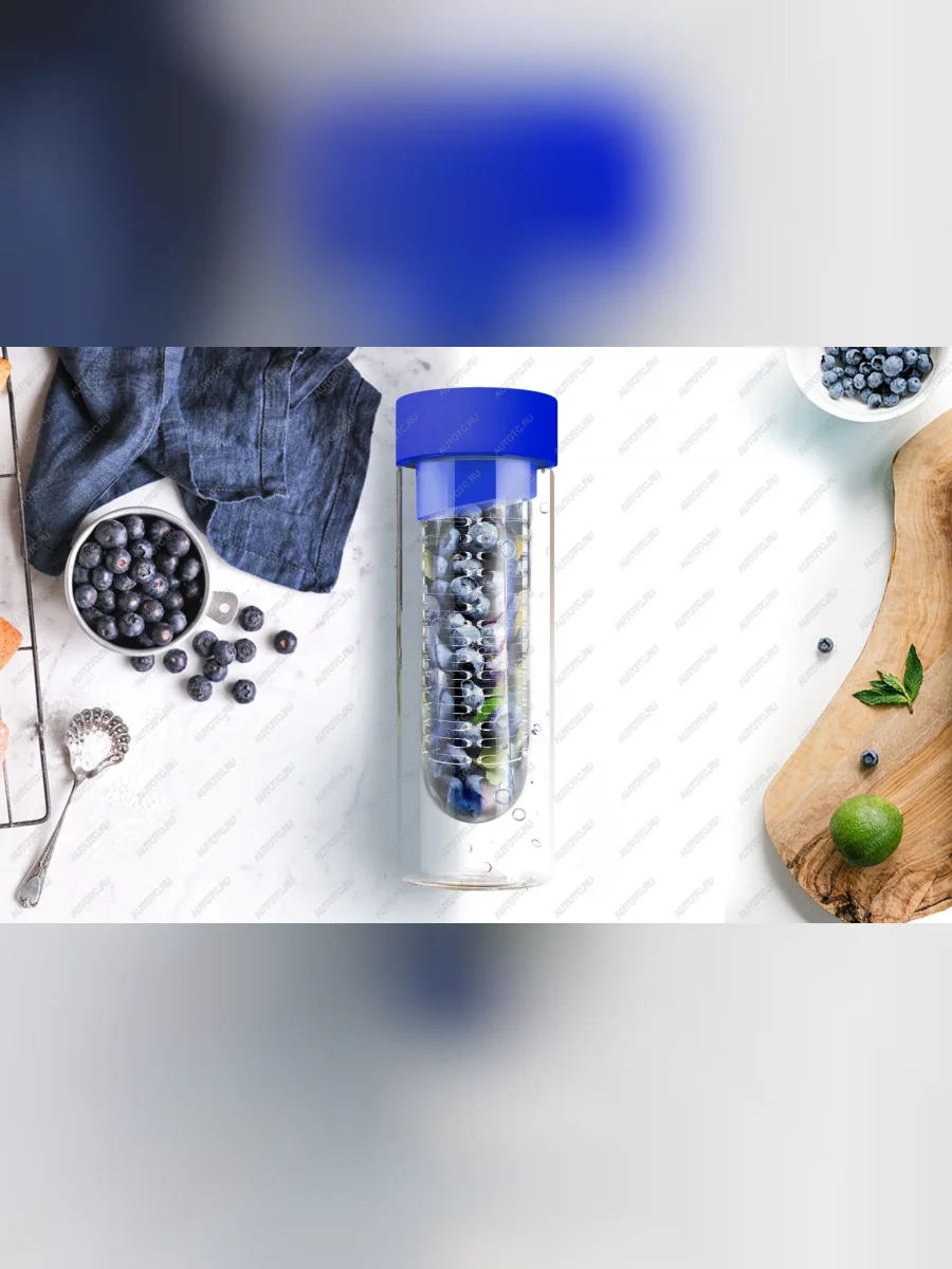 Бутылка FLAVOUR IT, 480 мл, серебряный синий ASOBU swg11.03-16-blue  с доставкой в г. Керчь