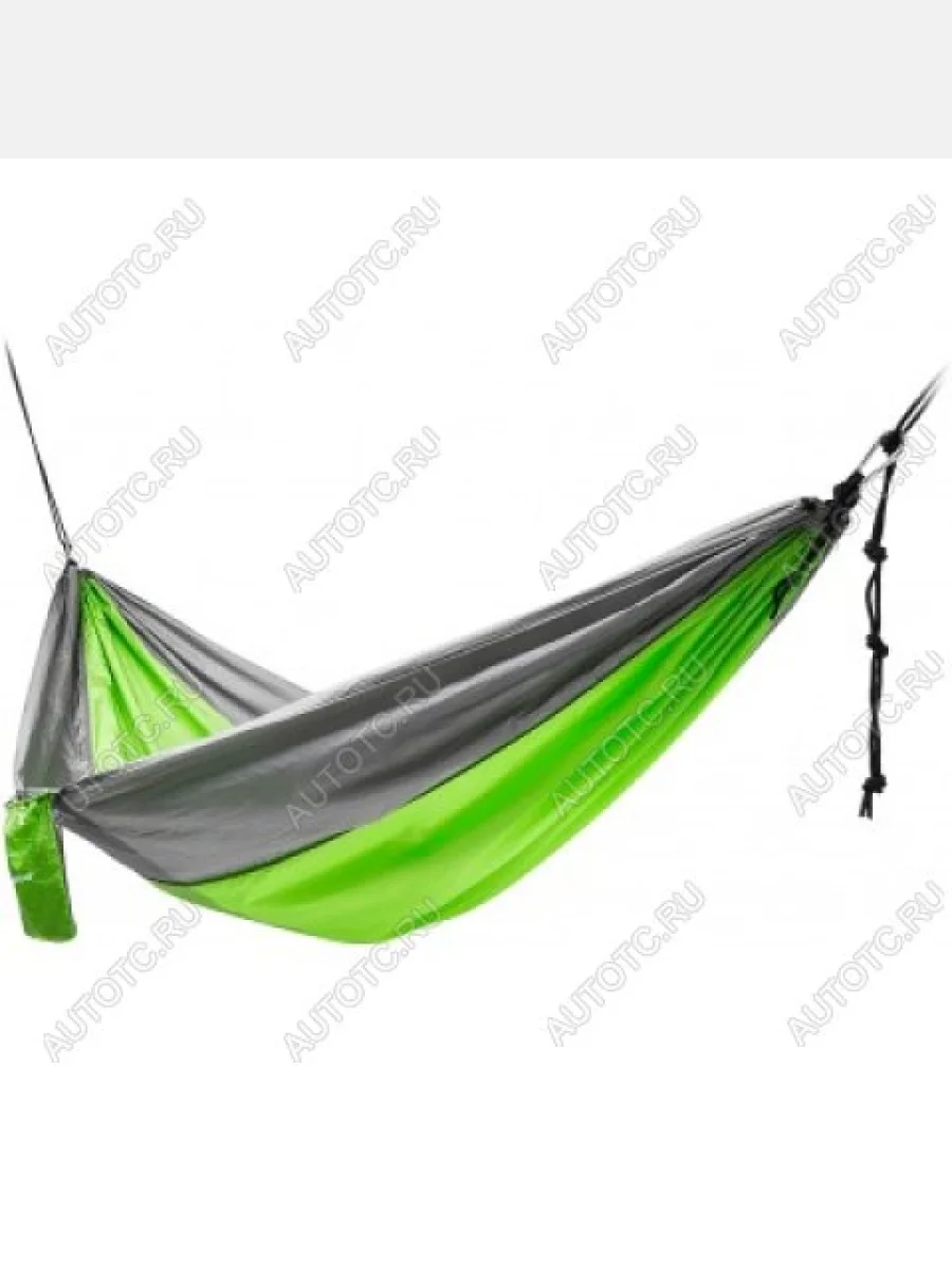 Гамак без планок NISUS 140х260см нейлон 210T зеленыйсерый NISUS n-dc-019  с доставкой в г. Керчь