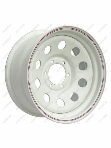 Диск усиленный стальной (6x139,7 8xR16 d110 ET+10) OFF-ROAD Wheels (белый) Mitsubishi L200  3 K6T-K7T (1996-2005), Nissan Patrol ( 4,  5) (1987-2010), Toyota Land Cruiser  80 (1989-1997)