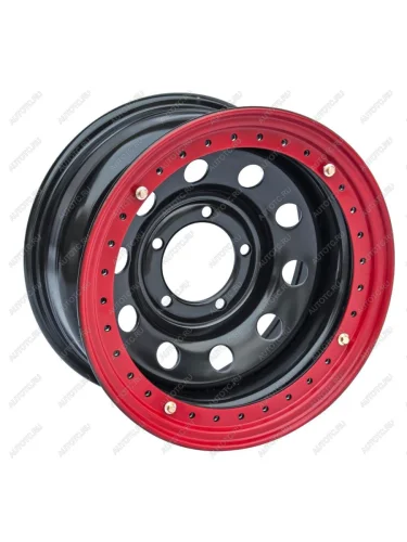 Диск усиленный стальной (5x139,7 8xR16 d110 ET-24) (с бедлоком красный) OFF-ROAD Wheels (черный) Уаз 315195 Хантер - Патриот  3163 5 дв.