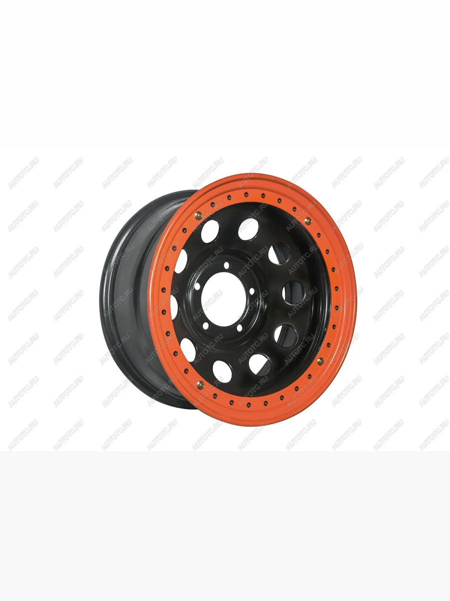Диск усиленный УАЗ стальной черный 5x139,7 8xR17 d110 ET-19 с бедлоком (оранжевый) OFF-ROAD Wheels 1780-53910bl-19-bd-o  В Кинешме Ивановской области