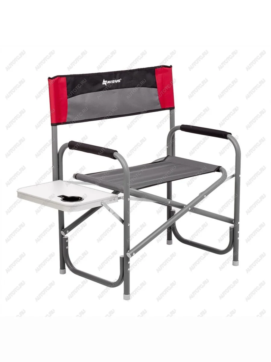 Кресло директорское NISUS MAXI с откидным столиком и подстаканником (серыйкрасныйчерный) NISUS n-dc-95200t-m-grd  с доставкой в г. Керчь