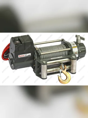 Лебёдка автомобильная электрическая (12V 9500 lbs 4350 кг) (влагозащищенная) RUNVA (стальной трос) 