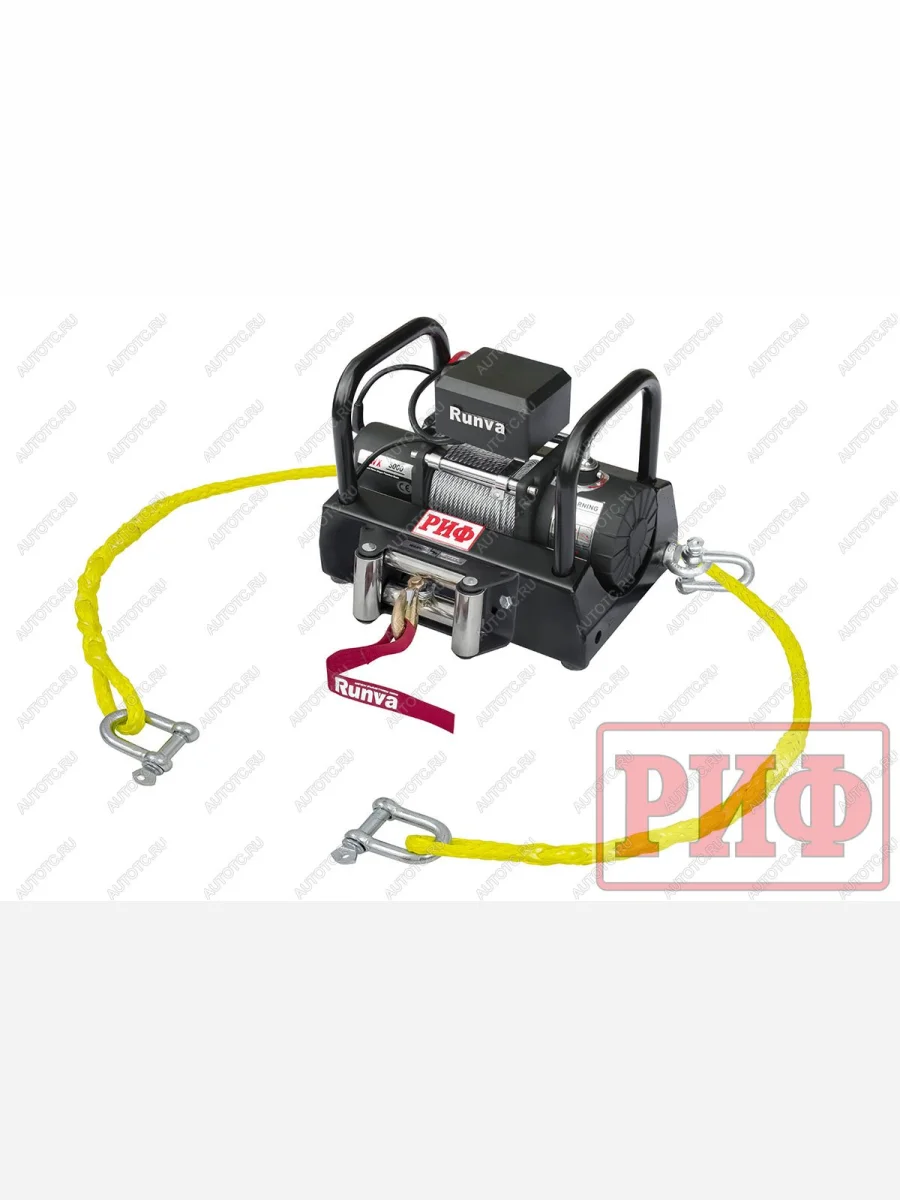 Лебёдка переносная РИФ 5000S c площадкой и проводами (в сборе), стальной трос РИФ ewx5000s-kit  с доставкой в г. Керчь