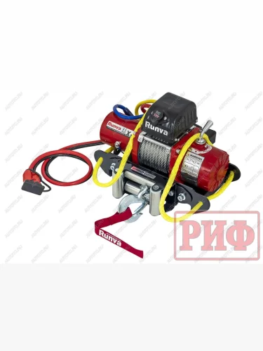 Лебёдка переносная (c квадратом для фаркопа и проводами в сборе) (короткий барабан) (облегченная) РИФ (стальной трос) Great Wall Hover H3 (2005-2010)