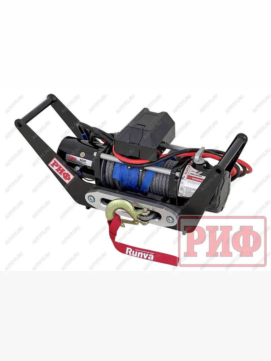 Лебёдка переносная (c площадкой в квадрат для фаркопа и проводами в сборе) РИФ GMC Yukon GMT1YC (2020-2025) (синтетический трос)  с доставкой в г. Керчь