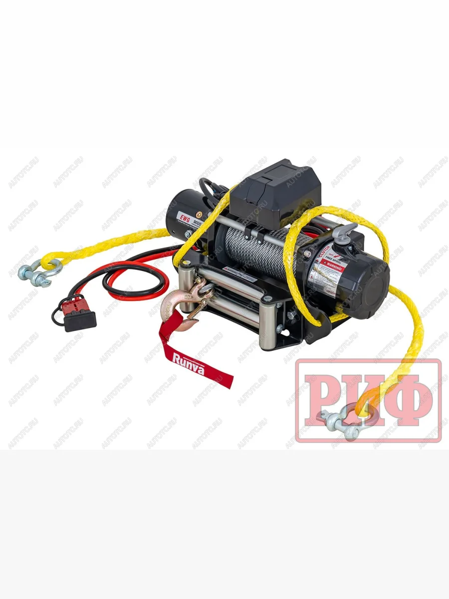 Лебёдка переносная РИФ 9000U c квадратом для фаркопа, стальной трос (облегченная) РИФ ewg9000u-kit3.1  с доставкой в г. Керчь