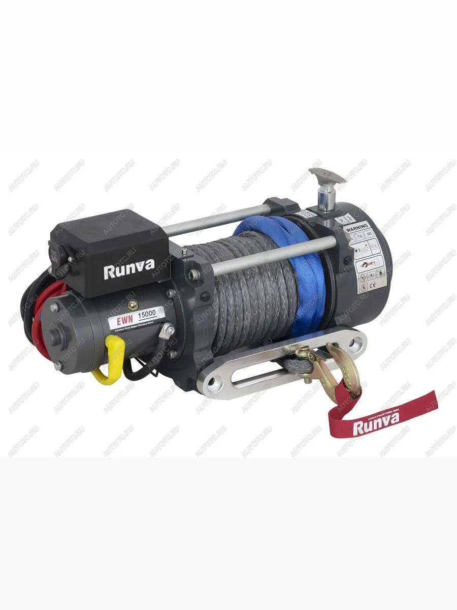 Лебёдка электрическая (индустр.) 12V Runva 15000 lbs 6800 кг синтетический трос RUNVA ewn15000usr  с доставкой в г. Керчь