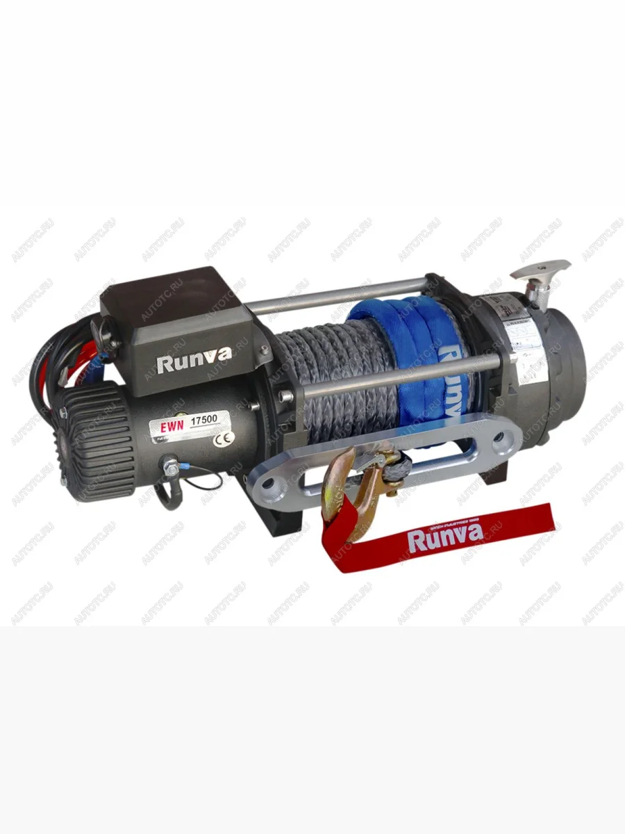 Лебёдка электрическая (индустр.) 12V Runva 17500 lbs 7960 кг синтетический трос RUNVA ewn17500usr  с доставкой в г. Керчь