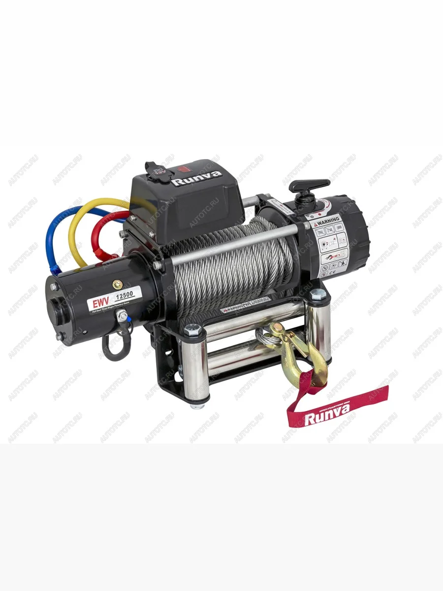 Лебёдка электрическая 12V Runva 12500 lbs 5670 кг (стальной трос) RUNVA ewv12500s  в Воронеже Воронежской области