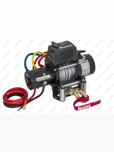 Лебёдка электрическая (12V 12500 lbs 5670 кг) короткий барабан RUNVA (стальной трос) Great Wall Hover H3 (2005-2010)