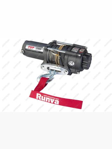 Лебёдка электрическая (12V 2500 lbs 1140 кг) RUNVA (синтетический трос) 